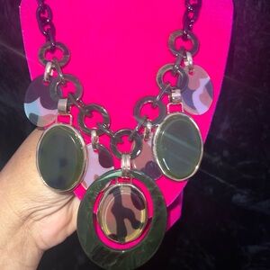 Elegant Gold and Black Statement Necklace